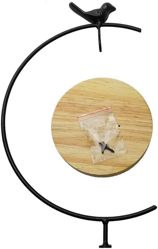 Vista 3 de CXLE Soporte de exhibición de adornos, soporte de adorno de hierro para colgar globo de vidrio para plantas de aire, terrario, bola de bruja, adorno