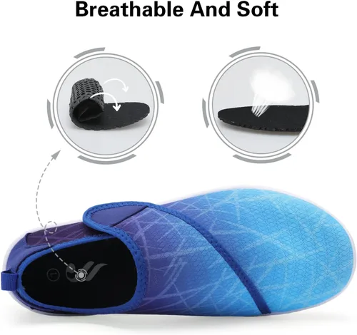 Vista 5 de Lisdwde Zapatos de agua antideslizantes para hombre y mujer, zapatos de natación, deportes de playa, secado rápido, zapatos de calcetín para mujeres