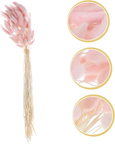 Vista 9 de Colas de conejo, flores secas, cola de conejo, ramo de flores secas, 60 piezas naturales para boda, cola de conejo, hierba para decoración