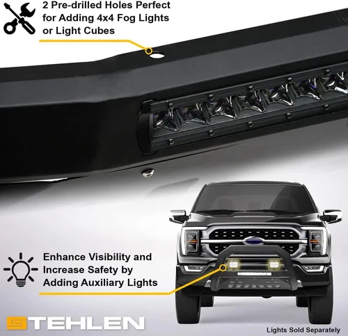 Vista 4 de Stehlen 733469493976 Compatible con Dodge Ram 1500 Advance Series Aluminio Bull Bar 2006-2008 - Negro mate