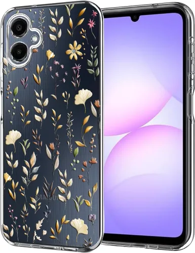 Vista 24 de Unov Funda diseñada para Galaxy A06 4G, funda transparente con [patrón antideslizante en relieve], protección delgada a prueba de golpes