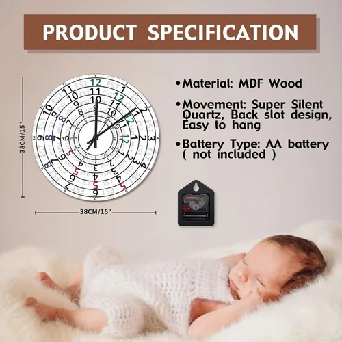 Vista 28 de Reloj de pared de guitarra acústica con aspecto de madera natural, reloj de madera rústico y elegante, 10 silenciosos, sin tictac, de cuarzo