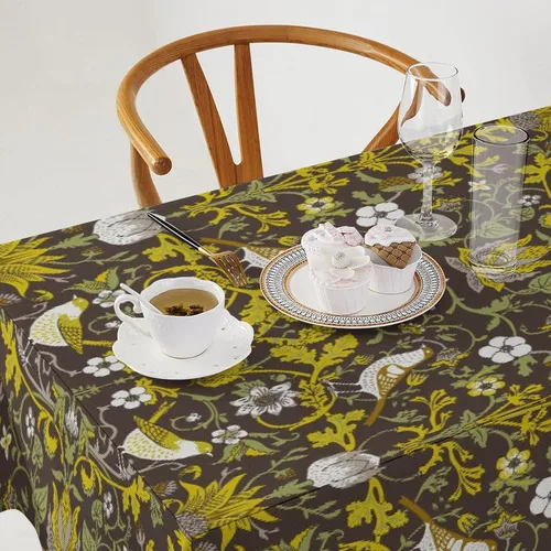 Vista 172 de Mantel Floral Retro de Pájaros, Diseño Original Bohemio William Morris Estampado Cubierta de Mesa para Hogar Picnic Fiesta Comedor Cocina William
