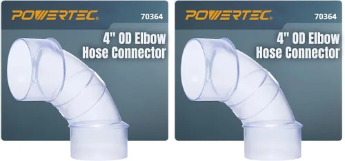 Vista 10 de POWERTEC 70364 Codo de 90 grados de diámetro exterior de 4 pulgadas para conector de manguera de recolección de polvo de 4 pulgadas (transparente)