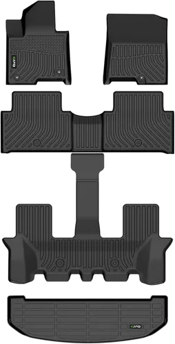 Vista 54 de HAFIDI® Juego de alfombrillas y forro de carga para Kia EV9 2024 2025 2026 (no apto para sillas de relajación), protección para todo tipo de clima