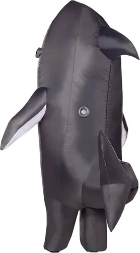 Vista 2 de Spirit Halloween Disfraz inflable de tiburón para adultos Disfraces inflables de Halloween Disfraces inflables Operado por fanáticos