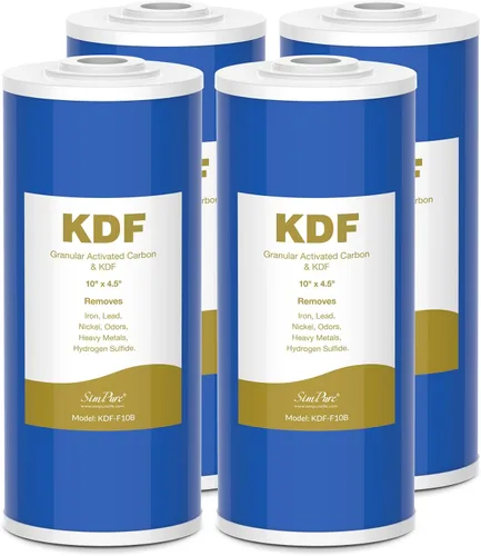 Vista 23 de SimPure Cartuchos de filtro de agua para toda la casa, 5 micrones, 10" x 4.5", CTO+GAC/KDF, juego de filtros de carbono y metales pesados de 2
