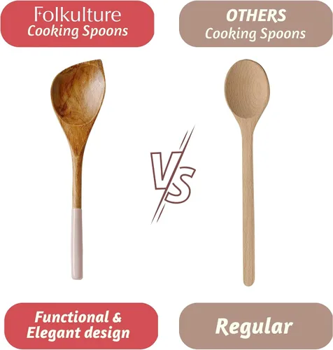 Vista 8 de Folkulture Cucharas de madera para cocinar