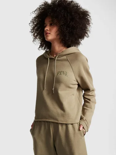 Vista 3 de Victoria's Secret Sudadera con capucha corta de forro polar rosa para mujer (XS-XXL)