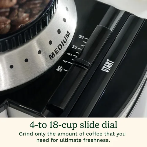 Vista 4 de Cuisinart Molinillo de café, molinillo de café eléctrico automático de un solo toque con fresas y selector de molienda de 18 posiciones, selector