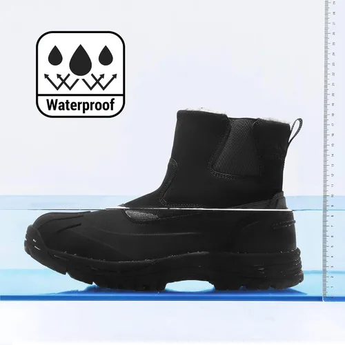 Vista 5 de NORTIV 8 Botas de nieve de invierno para hombre, impermeables, aisladas, sin cordones
