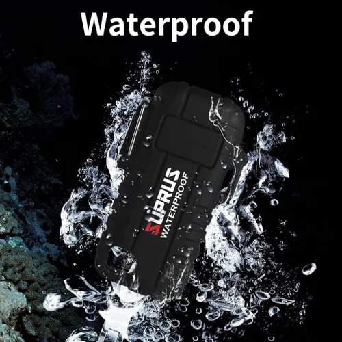 Vista 2 de SUPRUS Encendedor impermeable a prueba de viento Encendedor de arco Encendedor de plasma Encendedores recargables USB-C con cuello expandible y Negro