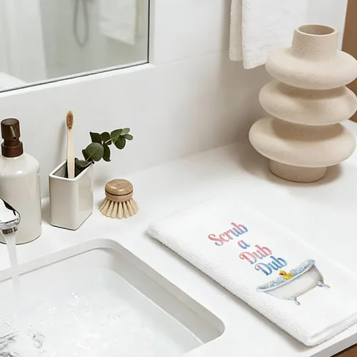 Vista 7 de Chicimln - Divertidas toallas de mano de goma para baño, estilo bohemio, para bañera, pato amarillo, toallas de mano decorativas para niños y niñas
