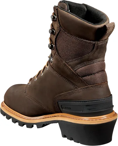 Vista 4 de Carhartt Botas de cuero para hombre de 8 pulgadas con punta compuesta impermeable Cml8360 fuego y seguridad Café (Crazy Horse Brown)