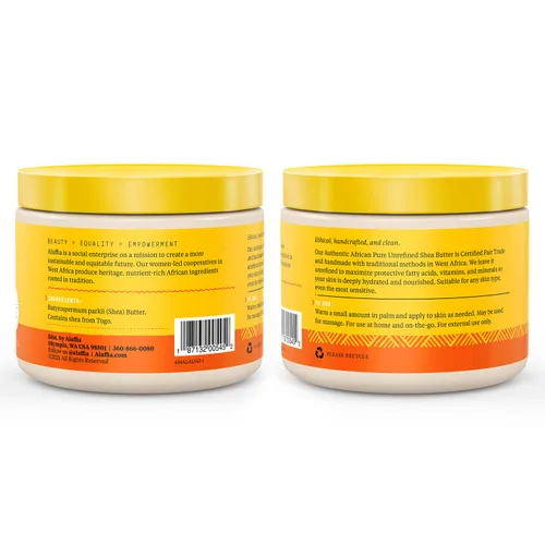 Vista 2 de Alaffia, Manteca de karité pura sin refinar, sin perfume, 11 oz