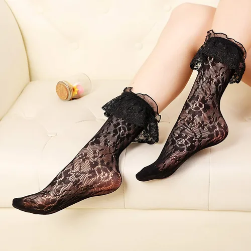 Vista 3 de Lovful Conjunto de 2 pares de calcetines de encaje para mujer