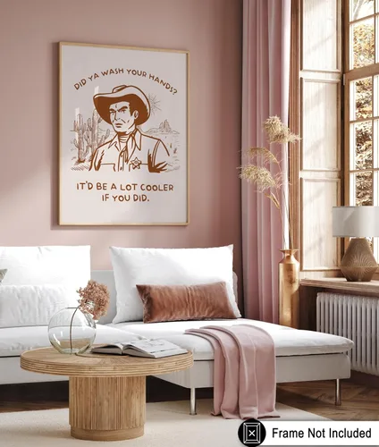 Vista 180 de Poster Master Póster de You've Yeed Your Last Haw - Impresión retro de vaquero marrón - Arte occidental - Arte moderno - Arte del salvaje oeste