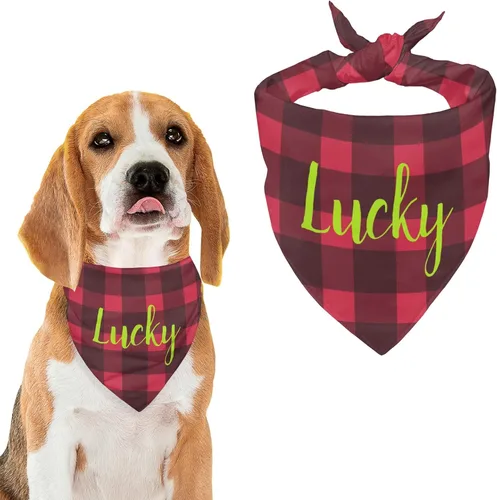 Vista 36 de Bandana personalizada para perro con nombre de poliéster, bandana personalizada para perro, triángulo, bufanda personalizada para mascotas