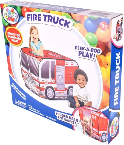 Vista 7 de Sunny Days Entertainment - Camión de bomberos desplegable, casa de juegos de interiores para niños y niñas