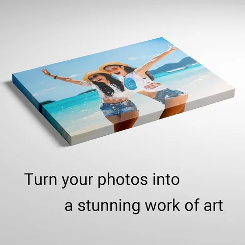 Vista 2 de Chexin Impresiones en lienzo personalizadas con tus fotos, imágenes personalizadas personalizadas para familia, boda, festival, mascota, póster, 8 x