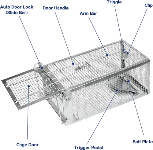 Vista 3 de 2 Pack Trampas Humanas para Ratas - Trampa para Roedores para Ardillas, Ratones y Ratas, Trampas para Ratas Vivas de Captura y Liberación
