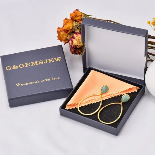 Vista 8 de G&GEMSJEW Gold Dangle Earrings for Women, 14K Gold Plated Gemstone Earrings