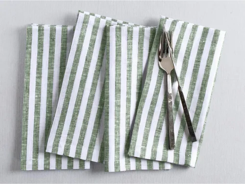 Vista 38 de Solino Home Amalfi - Manteles individuales a rayas, de 14 x 19 pulgadas, juego de 4 unidades, tela natural, lino europeo, 100 % lino puro, hechos a
