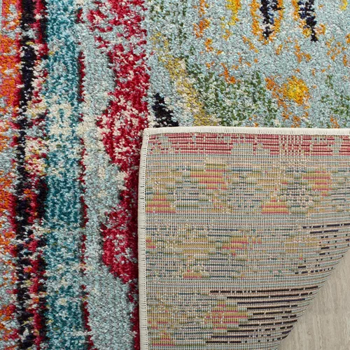 Vista 8 de SAFAVIEH Colección Monaco - Alfombra de área de 8 x 11 pies, Multicolor, diseño tribal bohemio chic envejecido, no desprende pelusa y de fácil