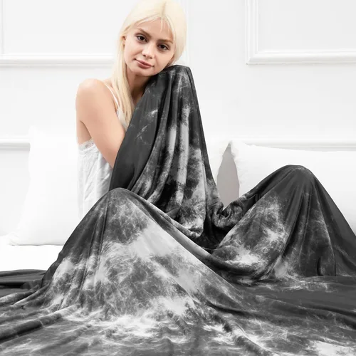 Vista 11 de Marchpower - Manta de enfriamiento para niños que duermen con calor, manta de lana fresca Arc-Chill con diseño de doble cara, fibra de enfriamiento