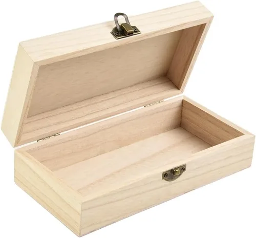 Vista 9 de Cajas de almacenamiento rectangulares de madera, caja de madera retro, caja de regalo abatible, cajas de regalo de madera rústica, para aficiones