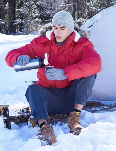 Vista 4 de Abrigo largo de invierno para hombre, con capucha, forro polar cálido y resistente al agua