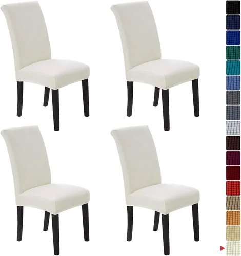 Vista 38 de Juego de 2 fundas para sillas de comedor, fundas elásticas para sillas de comedor, fundas para sillas de cocina de jacquard texturizadas, decoración