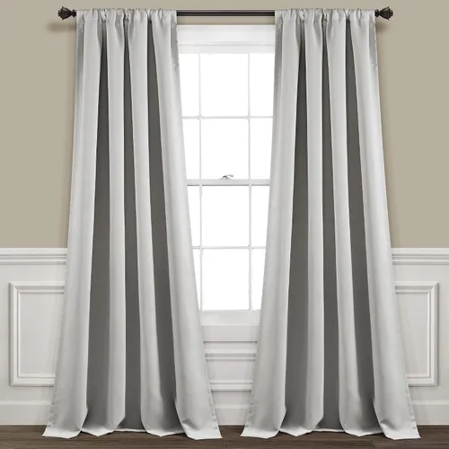 Vista 13 de Lush Decor Paneles de cortinas aisladas para oscurecer la habitación, con bolsillo para barra, par de cortinas largas para dormitorio o sala