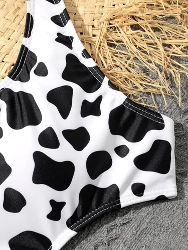 Vista 3 de SHENHE Traje de baño de una pieza con estampado floral y volantes para niña