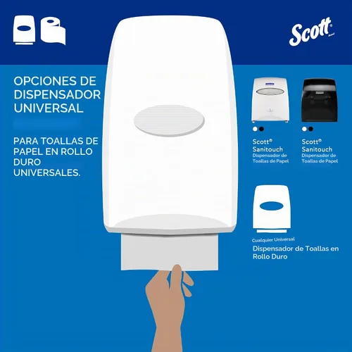 Vista 8 de Scott Professional Essential Toallas de Papel de Rollo Duro Universales de Alta Capacidad, a Granel (01005), Enrollado Duro Núcleo de 1.5