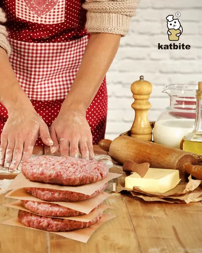 Vista 6 de Katbite 300 piezas de papel de hamburguesa de 6 x 6 pulgadas, papel de hamburguesa, hojas de pergamino sin blanquear, resistentes y antiadherentes