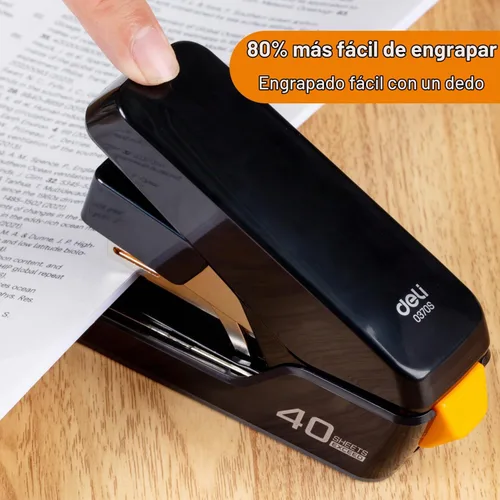 Vista 2 de Deli Engrapadora, grapadoras sin esfuerzo para escritorio, grapadoras Negro