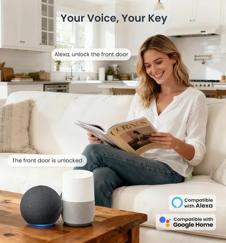 Vista 11 de Veise VE012W-K - Cerradura inteligente de huellas dactilares WiFi integrada con 2 perillas, no necesita concentrador, control remoto por aplicación