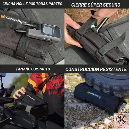 Vista 6 de ODINSBERG Bolsa de Rollo de Herramientas para Motocicleta - Herramientas NO Incluidas - Bolsa de Herramientas Pequeña, Bolsa Enrollable para Llave
