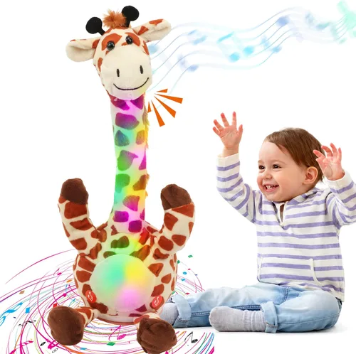 Vista 11 de Hopearl Dinosaurio bailarín brillante repite lo que dices – Talking T-Rex Wriggle Singing Mimicking Twisting Light Up Juguete de peluche animado