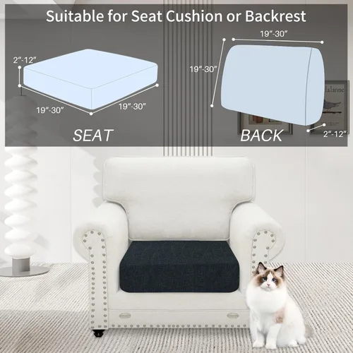 Vista 2 de MAXIJIN Fundas impermeables para cojín de sofá Fundas elásticas para asiento de sofá Fundas lavables, Fundas seccionales para cojines de exterior