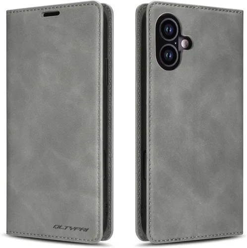 Vista 53 de QLTYPRI Funda tipo cartera para iPhone Air, 3 tarjeteros, color negro Funda de piel sintética de alta calidad, cierre magnético, soporte