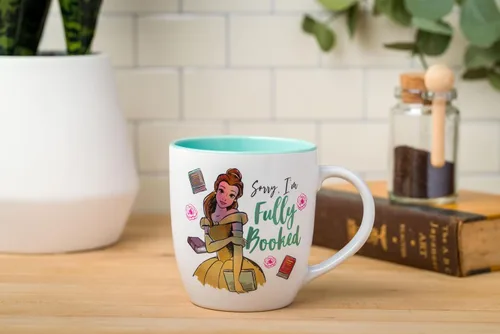 Vista 5 de Silver Buffalo Disney Princess Beauty and the Beast Belle Lo siento, estoy completamente ocupada Taza de cerámica, 532.06 ml