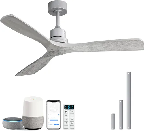 Vista 19 de Sofucor Ventiladores de Techo de 48 Pulgadas con Luces y Control Remoto - Ventilador de Techo Moderno de Montaje al Ras y Montaje con Varilla