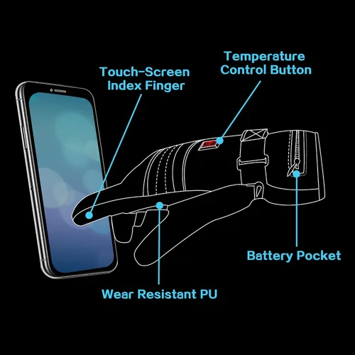 Vista 3 de SVPRO Guantes calefactables con batería eléctrica, para hombres y mujeres, guantes de calefacción recargables para exteriores, senderismo, esquí