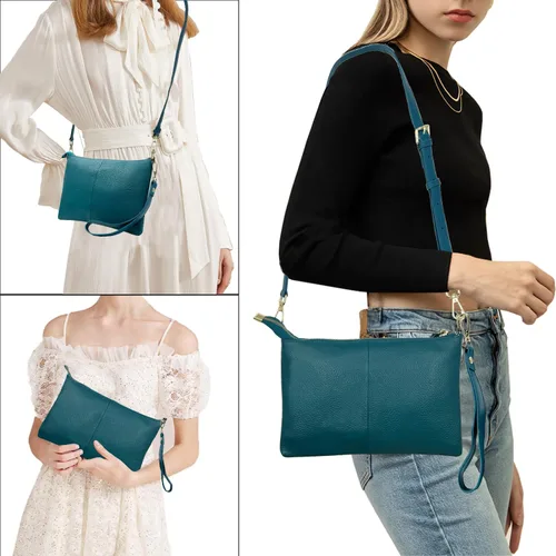 Vista 6 de Beurlike Cartera de cuero para mujer, bolso cruzado pequeño para teléfono