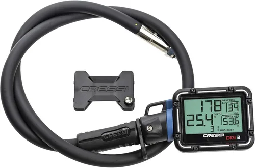 Vista 7 de Cressi Scuba Diving Pressure Gauge and Depth Gauge - Easy to Read and Carry - Digi2: Made in Italy Negro