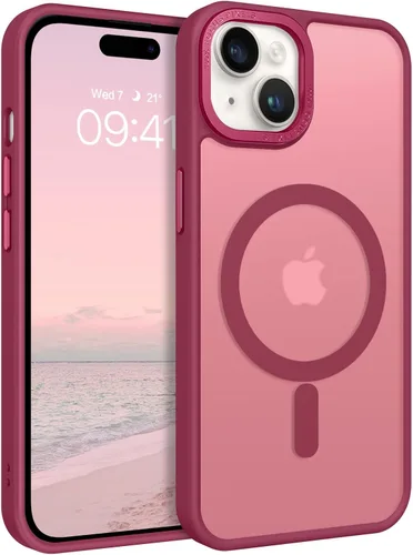 Vista 24 de BENTOBEN Compatible con iPhone 15 Plus, Funda de teléfono magnética translúcida mate delgada a prueba de golpes [Compatible con MagSafe] Funda Negro