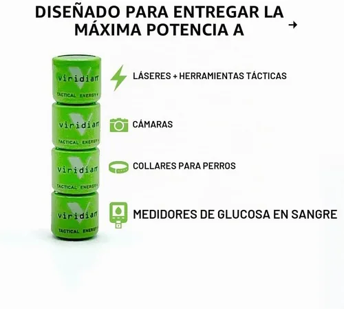 Vista 3 de Batería de Litio Viridian CR1 / 3N 3V (paquete de 4).