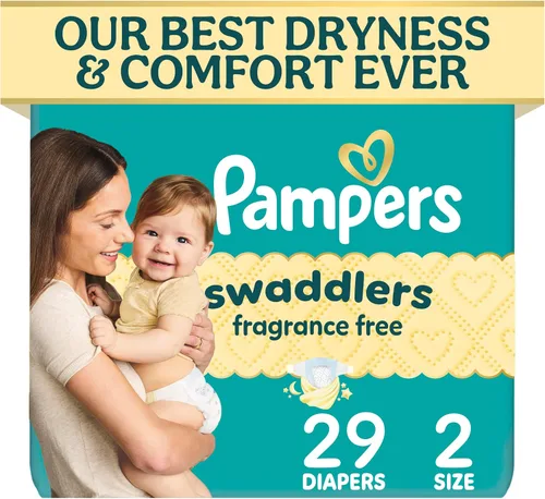 Vista 37 de Pampers Pañales Swaddlers, talla 4 (15-34 libras), 150 unidades, sin fragancia, hipoalergénicos, absorbentes, recomendados por pediatras, seguros
